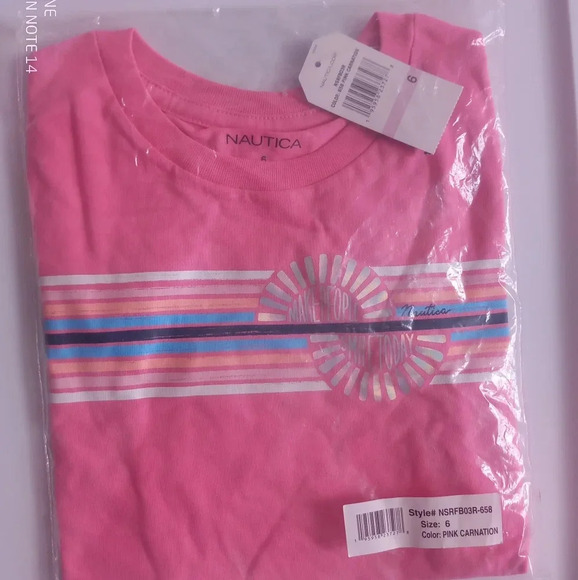 3 for 30$ NWT  Nautica Shirt  Tope Pink 100% Cotton Girls Size 6 - Picture 6 of 6